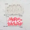 Molde de Silicona para Pastel Tamaño Grande Corona Tarjeta de Feliz Cumpleaños Happybirthday Letras Inglesas Postre