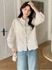 Nuevo top estilo chino, con cuello redondo y bordado, camisa de mujer, nueva colección 2026