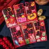 2026 Feliz Año Nuevo del Caballo Bolsita Roja Zodiaco Dibujos Animados Escarchada Nueva Creativa con Brillo Bolsa de Bolsita Roja de Año Nuevo