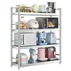 Estante de Almacenamiento de Cocina de Acero Inoxidable con Ruedas, Estante de Almacenamiento Multifuncional de Múltiples Niveles de Pie, Móvil, Recoger