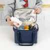 Bolso Lonchera Cuadrado Bolsa Térmica Papel de Aluminio Espesado Bolsa de Almuerzo para Oficinista Estudiante con Arroz Gran Capacidad Bolsa de Picnic
