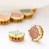 Cuentas Espaciadoras de Esmalte con Perlas Chapadas en Oro que Conservan el Color Accesorios Hechos a Mano para Joyería DIY para Collares, Pulseras y Pulseras de Muñeca