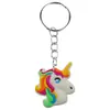 Colgante de Unicornio Lindo Dibujo Animado Caballo Pequeño Llavero de Bolsa Adorno Colgante PVC Goma Blanda Decoración de Llavero Colgante Pequeño
