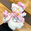 Llavero de Peluche Auténtico Popular de Dibujos Animados Hello Kitty con Gato Kt Montando un Caballo Blanco