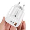 Cabeça de carregamento rápido PD33W QC3.0 9v12v carregamento rápido GaN carregador padrão europeu carregamento rápido multi-porta carregador rápido