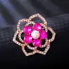 Broche Estilo Moda de Nicho Anti-Exposição Feminino Flor Rosa Corsage Acessório Versátil Joia de Gola Atacado