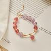 Pulsera de cristal de fresa natural para mujer Jade púrpura lavanda 8mm Oro 14k que no se desvanece calcedonia pulsera de cristal joyería