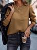 Otoño e Invierno 2026 Ropa Femenina Europea y Americana Temu Amazon Sudadera con Mangas Abullonadas a Cuadros Nueva Transfronteriza para Mujer