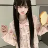 Peruca Yiduo para Mulheres, Cabelo Longo 80cm, Estilo Lolita Celebridade da Internet, Cabelo Longo Liso com Franja Natural, Peruca Completa para Meninas JK