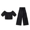 Pantalones de Pierna Ancha para Mujer Nuevos Europeos y Americanos 2025 Commuter Cintura Alta Color Sólido Acampanados con Lazo Pantalones Drapeados Traje Casual