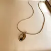 Colar Estrela Cadente Âmbar Quente Zircônia Cintilante Olho de Tigre Oval Estilo Maillard Corrente para Clavícula Joia de Design Nicho