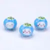 Gato de la Suerte de Cerámica Caqui Ruyi Pintado a Mano Agujero Recto Estéreo Gato Xiaohua Hecho a Mano DIY Pulsera Accesorios para el Cabello Colgante Material