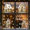 Decorações de Natal transfronteiriças: Casa de Natal, floco de neve, presente, adesivos de janela, vitrine, porta de vidro, decoração de casa, adesivos eletrostáticos para vidro