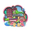 [Serie Hefei] Imán de Refrigerador de Madera de Tres Capas 3D Tendencia Nacional Souvenir de Turismo Cultural y Creativo Regalo