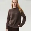 Suéter tejido de punto con cuello medio alto, manga raglán, hilo floral simple, holgado y versátil, nuevo estilo de manga larga otoño/invierno 2026