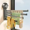 Soporte para Paños de Cocina con Ventosa Fregadero Repisa de Ventana Multibarra Estante Escurridor Giratorio Estante de Almacenamiento Toallero de Pared