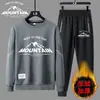 Comércio Exterior Masculino Veludo Solto e Confortável Terno Primavera e Outono Casual Esportivo Moletom Gola Redonda e Calça de Moletom Conjunto de Duas Peças