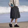 Pantalones Cortos de Herramienta Japoneses para Hombre Verano Retro Pantalones con Correa para el Hombro Shitai Rodilleras Extraíbles Pantalones de Moda