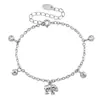 Pulseira de Aço Titânio com Bola Redonda Corte Elefante Estilo Luxo Leve, Joia Versátil de Nicho de Alto Padrão Estilo Coreano Ins, Galvanizada a Vácuo