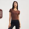Roupas de Yoga Aidu Nuls com Costura e Sensação de Pele Nu para Mulheres, Tops de Fitness de Verão Respiráveis com Caimento Justo e Emagrecedor
