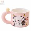 Taza de agua creativa con forma de pareja de cachorros y amor, taza para el hogar, regalo de San Valentín, taza de café de cerámica