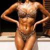 Popular Estampado de Leopardo Europeo y Americano V Profunda Ultra Delgada Encaje Estilo Francés Puro Deseo Lencería Sexy Sujetador Que Hace que los Bustos Grandes Parezcan Más Pequeños