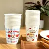 Copo de água descartável original, extra grosso 250ml, copo de papel com estampa de desenho animado fofo para uso doméstico, escritório comercial, para receber convidados, estilo Ins