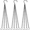 Cadena para Cesta Colgante Negra Blanca Zinc Cadena Colgante Cadena para Maceta Cadena Colgante para Maceta Tres Juegos de Cadenas 4 Cadenas por Juego Cadena con Gancho Doble 60cm