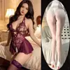 Camisón de encaje puramente sensual con copas para mujer, ropa de dormir sexy de alta gama con diseño calado, prenda de estar cómoda de una sola pieza