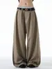 Pantalones de hombre negros Cleanfit ligeramente acampanados, pantalones de traje de pierna ancha fluidos para verano, pantalones largos casuales resistentes a las arrugas