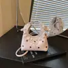 Bolsa de Mão Doce com Bolinhas Estilo Coreano Feminina Fofa com Laço Ombro Único Transversal Bolsa Dumpling Mini Pequena