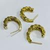 Brincos DIY Chegada Nova Formato C Latão Brincos Europeus e Americanos Tarraxas de Orelha Nicho Venda Quente Formato de Cobra Exagerados Studs de Osso