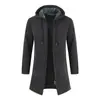 Cardigan de Tricô Masculino de Comprimento Médio Outono/Inverno 2021 Aliexpress Comércio Exterior Suéter Masculino com Capuz Camada Base Atacado