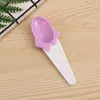 Cuchara de postre para helado al por mayor creativa delgada Cuchara mezcladora de lodo de cristal Cuchara para pudín yogur helado Cuchara de plástico