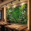 Decoración de pared de fondo anti-decoloración planta artificial pared pared de plantas verdes balcón flores falsas césped de plástico escaparate tienda decoración