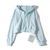 Cardigan Curto Casual Estilo Preguiçoso Americano Jaqueta Esportiva Retro Solta com Capuz Cordão Zíper Moletom