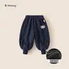 Ropa Infantil Youbao Colección Invierno 2026 Pantalones Deportivos con Estampado Integral para Niños con Forro Polar Corte Holgado para Niños Pequeños Pantalones Versátiles para Niñas