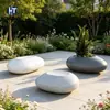Banco de estanque de flores de guijarros GRC, estanque de plantación de plantas verdes para parque, asiento paisajístico UHPC, escultura decorativa para oficina de ventas