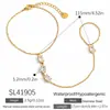 Pulseira de Aço Inoxidável Cruzada Fashionável Tendência Estilo Ins Corrente para Dorso da Mão Cravejada com Zircônia Banhada a Ouro 18K Real À Prova d'Água Resistente à Descoloração Joia para Mão