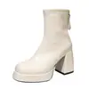Botas de moda estilo coreano de moda para mujeres petite, nueva colección otoño/invierno 2026, botas estilo Martin de tacón grueso, tacón ultralto, botines chic