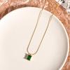 Collar de esmeraldas 2022 nuevo para mujer verano Oro de 18K Cadena de clavícula verde acero de titanio para mujer alto sentido no se decolora