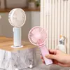 Ventilador de Mano Portátil USB Recargable de Verano con Base Desmontable, Ventilador de Escritorio de Tres Velocidades Ajustables, Se Puede Imprimir con Logo