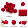 En Stock Rojo Ciruela Oscuro Poliéster Alta Elasticidad Pompones Pequeños para Manualidades DIY, Accesorios de Pompones de Peluche, Juguetes y Decoraciones de Ropa