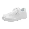 Zapatos Blancos de Suela Gruesa Simples de Color Sólido Estilo Nuevo, Zapatos Transpirables Versátiles de Moda Primavera para Estudiantes, Zapatos Casuales Deportivos para Exteriores para Mujer