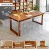 Mesa de Madeira Maciça, Mesa que Pode Ser Usada na Sala de Estar, Mesa Longa Grande para Leitura e Estudo, Mesa de Computador Longa para Uso Doméstico para Duas Pessoas