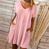 Vestido europeu e americano de manga curta, tamanho grande, cor sólida, 2020, vestido feminino wishebay, seda leite, outras fontes agora