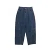 Jeans de Sarja Lavada com Caimento Solto Marca Trendy Ins Retrô Japonês Fluido Oversized Perna Larga Calças Lanterna Unissex