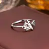 Anillo de Plata de Ley 925 100 Apellidos Familiares Apellido Familiar Anillo para Mujer Nuevo Amor Diseño de Nicho Sentido Anillo de Dedo Abierto Todo-partido Regalo