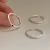 Anillo de la Suerte Anillo de Plata de Ley S925 para Mujer Estilo Normcore Moda Ins Ropa de Trabajo Versátil Elegante Anillo Apilable de Corazón