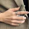 Moda Transfronteriza Estilo Retro Anillo de Acero de Titanio No Se Desvanece Nicho para Mujer Alta Gama Lujo Ligero Acero Inoxidable Anillo Abierto Anillo